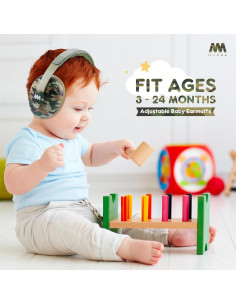 Auriculares Canceladores de Ruido Mumba para Bebés Verde Camo 2