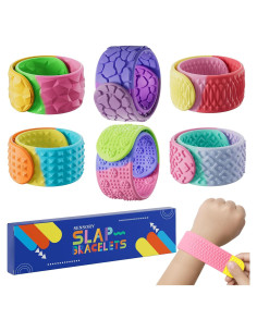 Pulseras de Chasquido Sensoriales SPKWIS 6PCS Arcoíris