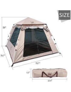 Carpa de Camping Whitsunday Impermeable 2 Personas Montaje Rápido 2