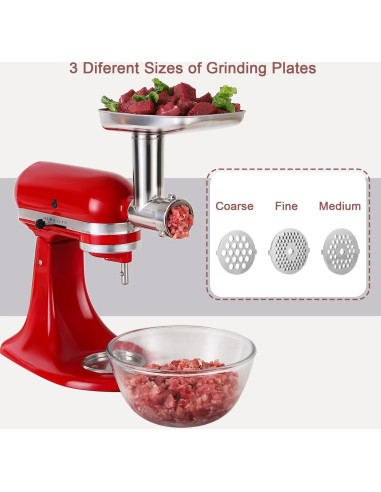 Accesorio Picadora de Carne Acero Inoxidable Rafbar para KitchenAid