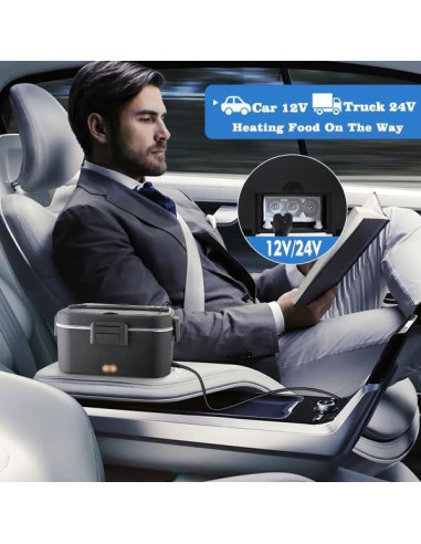 Caja de Almuerzo Eléctrica Nifogo 80W 1.8L Portátil Negro