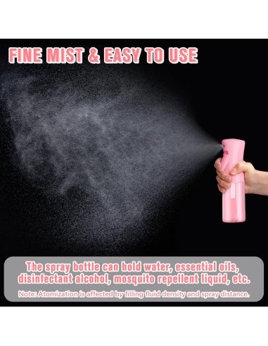 Botella de Spray Continua Leaflai 200ml Rosa para Cabello y Jardinería