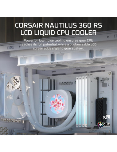Enfriador de CPU Líquido CORSAIR Nautilus 360 RS LCD 360mm Blanco
