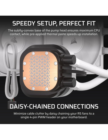 Enfriador de CPU Líquido CORSAIR Nautilus 360 RS LCD 360mm Blanco