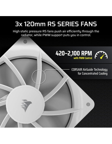 Enfriador de CPU Líquido CORSAIR Nautilus 360 RS LCD 360mm Blanco