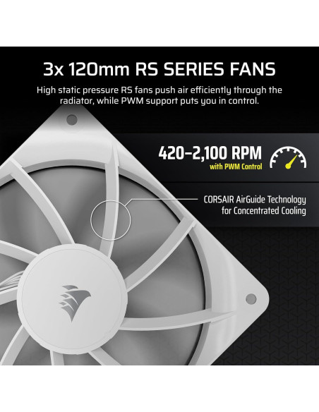 Enfriador de CPU Líquido CORSAIR Nautilus 360 RS LCD 360mm Blanco