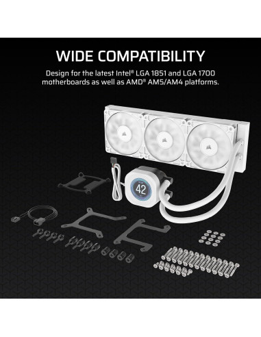 Enfriador de CPU Líquido CORSAIR Nautilus 360 RS LCD 360mm Blanco