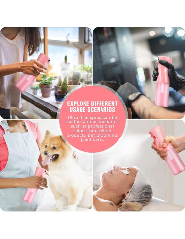 Botella de Spray Continua Leaflai 200ml Rosa para Cabello y Jardinería