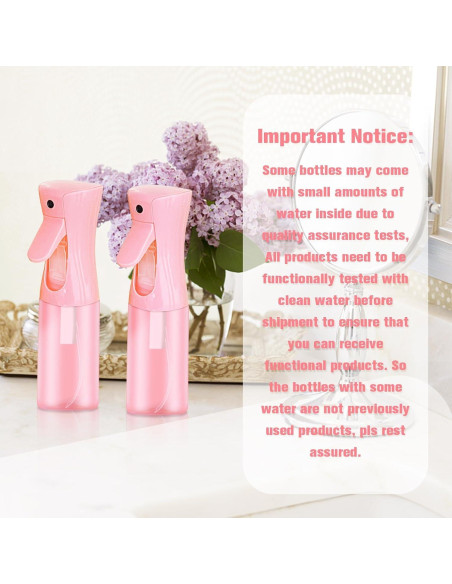 Botella de Spray Continua Leaflai 200ml Rosa para Cabello y Jardinería