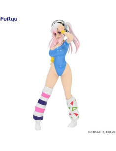 Figura Super Sonico Re-Run Azul 80s Furyu 11.99 cm 2