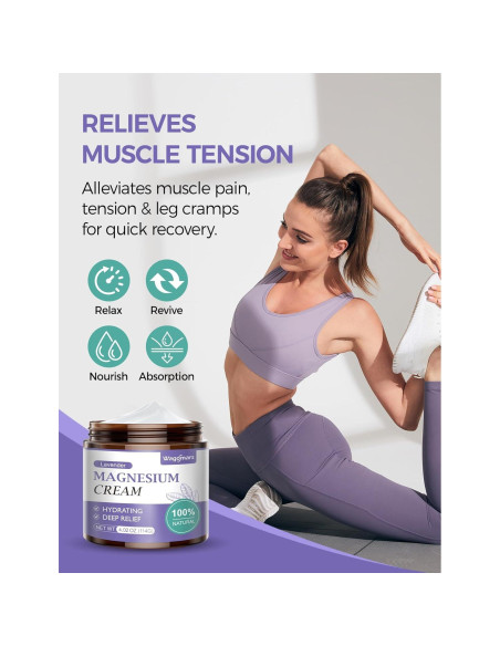 Crema de Magnesio Natural Wagomars 113g - Relajación Muscular Lavanda