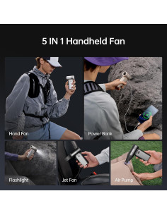 Ventilador Portátil JISULIFE Ultra2 9000mAh 100 Velocidades 2