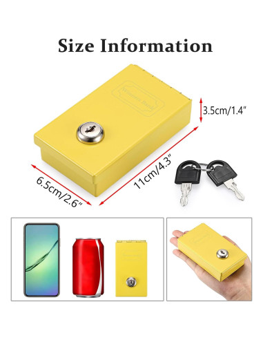 Caja de Ahorros Portátil Hoowen Amarilla 10.9x6.6cm