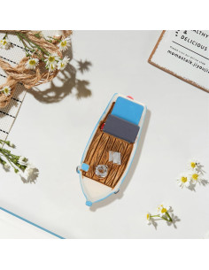 Barco de Pesca Miniatura de Resina Ibasenice 5.28x1.98 cm 2