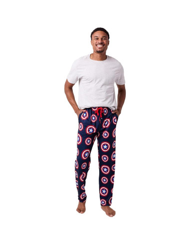 Pantalones de dormir hombres Capitán América azul marino M