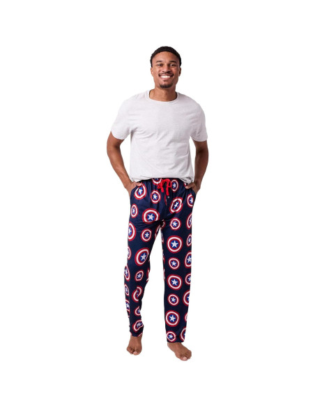 Pantalones de dormir hombres Capitán América azul marino M