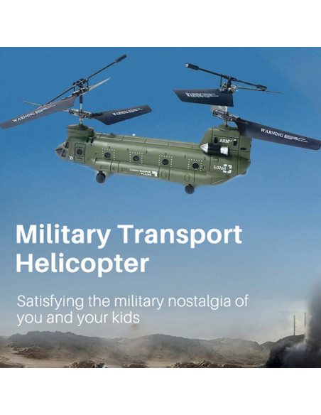 Helicóptero RC Dodoore S026H Militar con Mantenimiento de Altitud