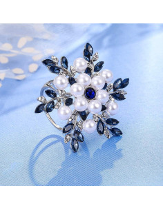 Anillo de Clip para Bufanda Azul Copo de Nieve 4.5cm 2