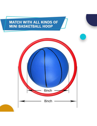 6 Mini Balones de Baloncesto Amarlozn 12.7 cm para Niños y Adultos
