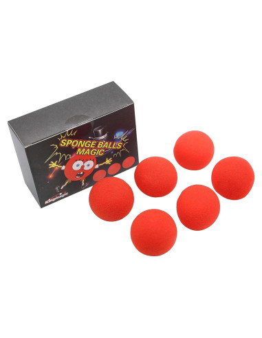 6 Bolas de Esponja Suave Roja AIMOFAMAG para Magia de Cerca