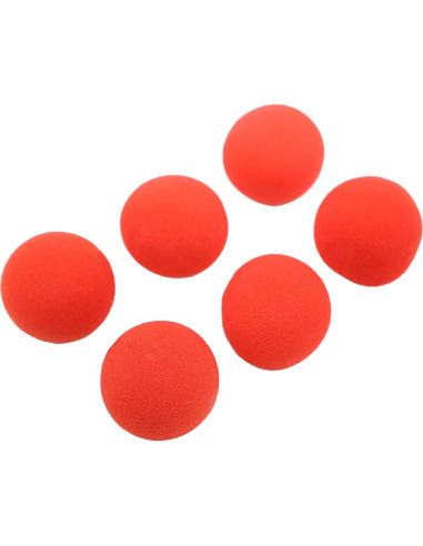 6 Bolas de Esponja Suave Roja AIMOFAMAG para Magia de Cerca