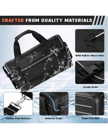 Bolsa de Herramientas FUZVOL Negra Impermeable 2.23 kg 39.88x21.08x23.88 cm