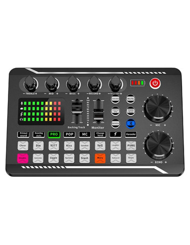 Tarjeta de Sonido en Vivo Bluetooth con 16 Efectos - Negro