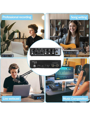 Interfaz de Audio USB 24-Bit/192kHz - Plug and Play para PC y Mac