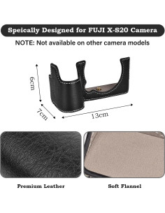 Funda Media de Cuero PU VOVMOEYA para Fujifilm X-S20 - Negro 2