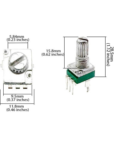 10PCS Potenciómetro Lineal JEBHANNE B100K 100K Ohm 15mm