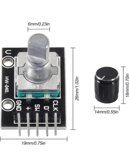 4 Piezas Módulo Codificador Rotativo KY-040 360 Grados 5V