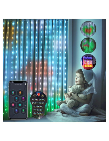 Luces de Cortina LED AKEPO 400 RGB 2x2m Control APP IP65