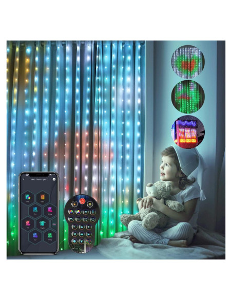 Luces de Cortina LED AKEPO 400 RGB 2x2m Control APP IP65