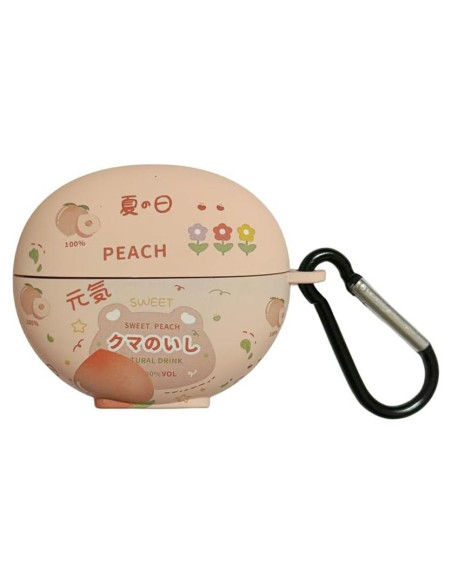 Estuche de Silicona Huawei Freeclip Durazno Kawaii con Gancho