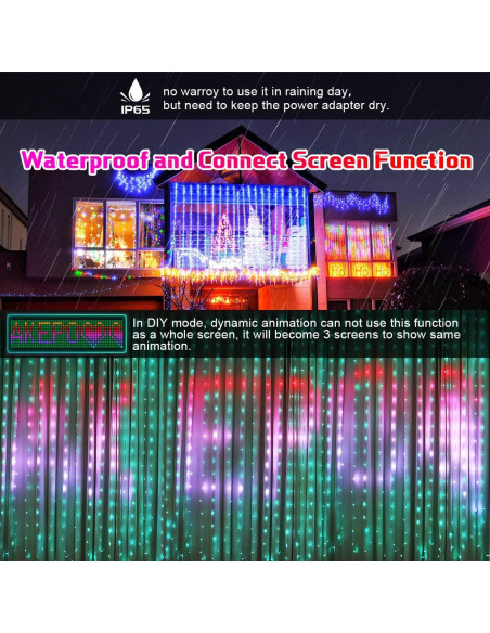 Luces de Cortina LED AKEPO 400 RGB 2x2m Control APP IP65
