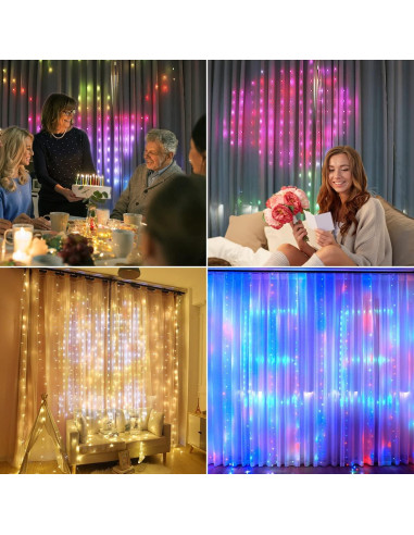 Luces de Cortina LED AKEPO 400 RGB 2x2m Control APP IP65