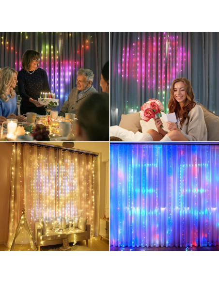 Luces de Cortina LED AKEPO 400 RGB 2x2m Control APP IP65