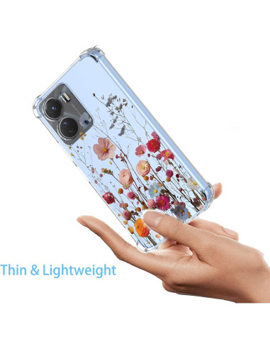 Funda Floral Vivo Y16 4G / Y02S 4G - TPU Transparente