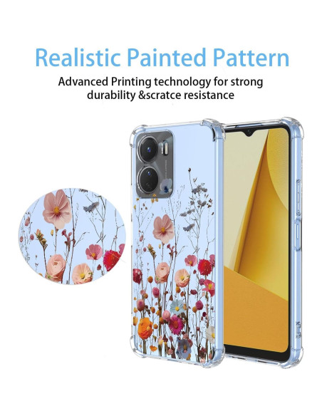 Funda Floral Vivo Y16 4G / Y02S 4G - TPU Transparente Funda Floral Vivo Y16 4G / Y02S 4G - TPU Transparente