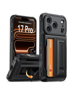 Funda de Cartera Oterkin para iPhone 17 Pro - Negro, Soporte y RFID
