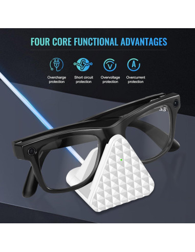Base de Carga para Gafas Inteligentes Ray-Ban Meta - Cargador Blanco