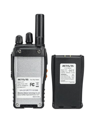 Walkie Talkies Retevis H-777 Portátiles 5 Pack FRS 1000mAh