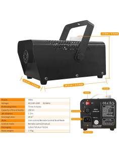 Máquina de Niebla 400W Mini con Control Remoto y Tanque 500ml 2