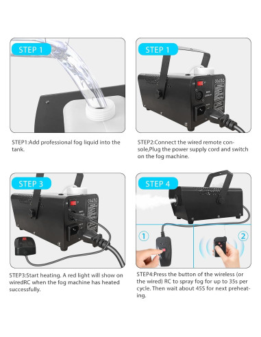 Máquina de Niebla 400W Mini con Control Remoto y Tanque 500ml