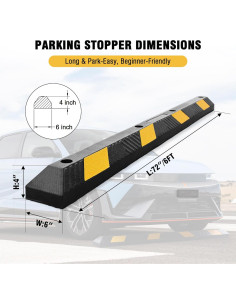 Tope de Estacionamiento de Goma STARSIGNS 182,88 cm Duradero 2