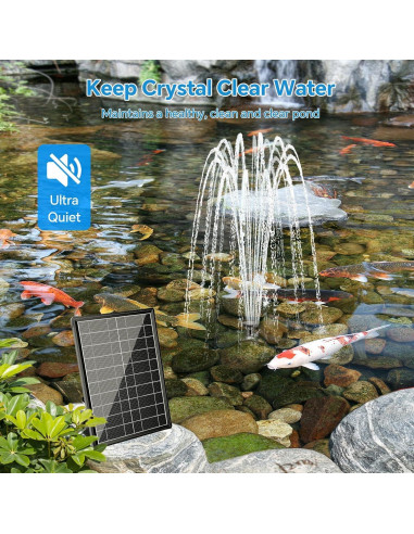 Bomba de Fuente Solar POPOSOAP 8W con Filtro y Batería 3000mAh