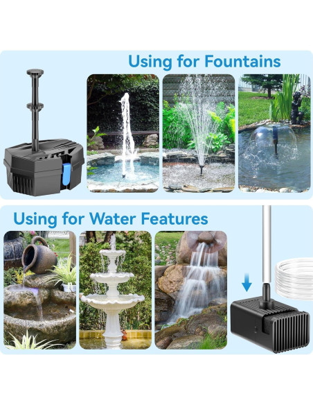 Bomba de Fuente Solar POPOSOAP 8W con Filtro y Batería 3000mAh