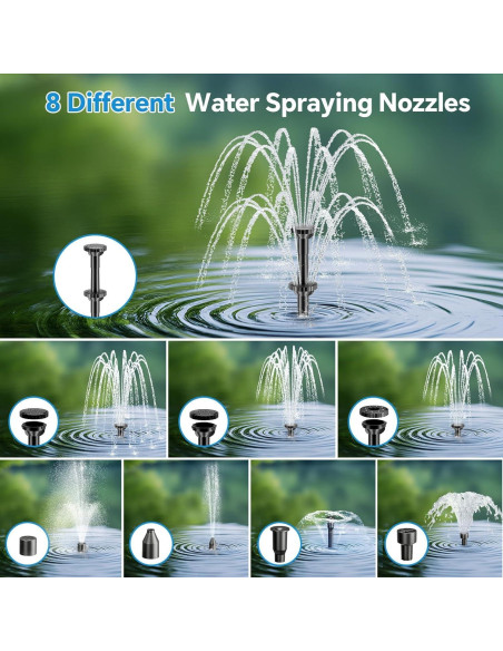 Bomba de Fuente Solar POPOSOAP 8W con Filtro y Batería 3000mAh