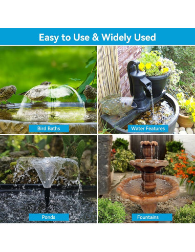 Bomba de Fuente Solar POPOSOAP 8W con Filtro y Batería 3000mAh