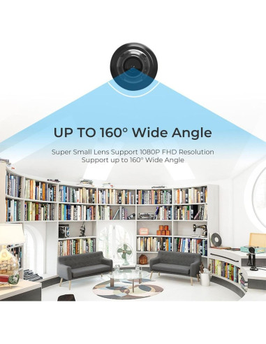 Cámara Mini WiFi HD 1080P Amposei - Visión Nocturna 10m